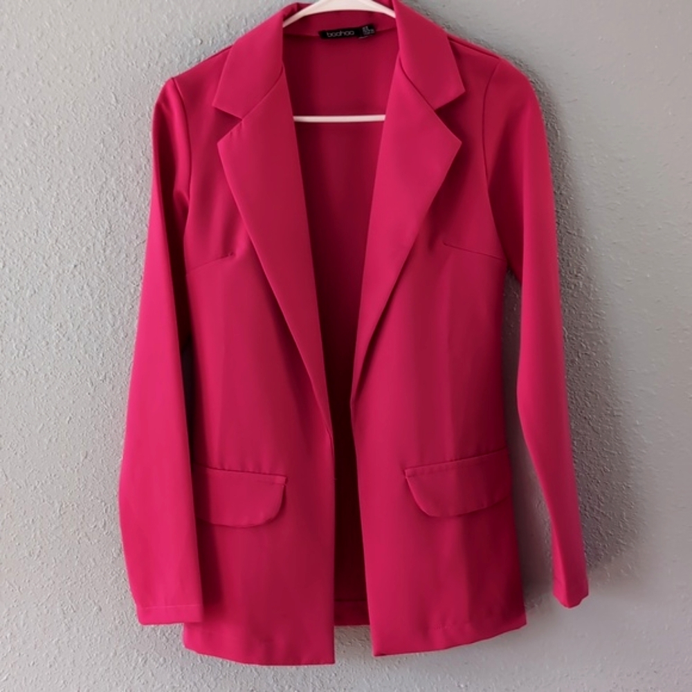 Pink/ Raspberry Blazer Stretchy Jacket - Picture 4 of 8